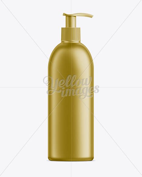 Download Gold Plastic Cosmetic Bottle with Batcher - 500 ml
